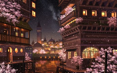 Sakura Night Wallpapers - Wallpaper Cave