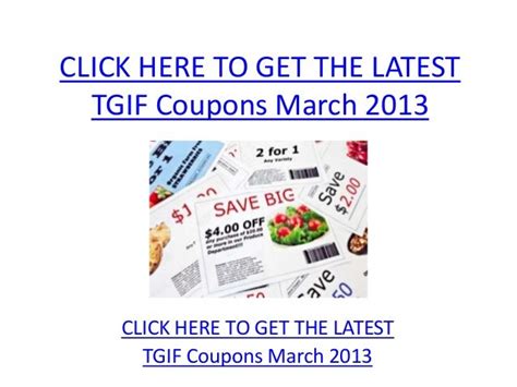 TGIF Coupons March 2013 - Printable TGIF Coupons March 2013