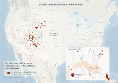 Identified Uranium Resources in the United States Map | Grand Canyon Trust