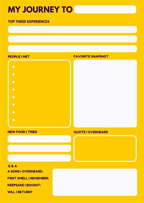 7 Best Images of Travel Journal Printable Template - Free Printable ...