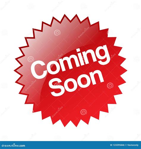 Coming soon sticker stock illustration. Illustration of post - 123395846