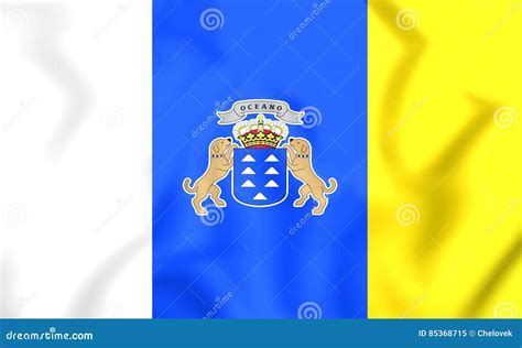 Flag of Canary Islands stock illustration. Illustration of banner ...