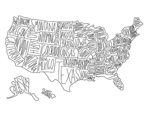 kids printable coloring pages united states map flag - us coloring map ...