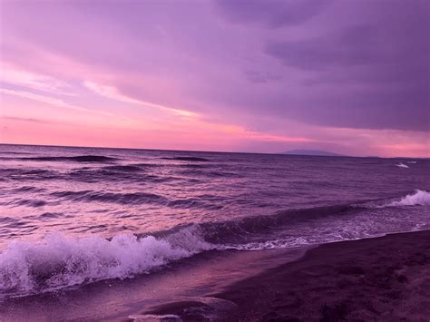 Purple Beach Aesthetic Sunset - kundelkaijejwlascicielka