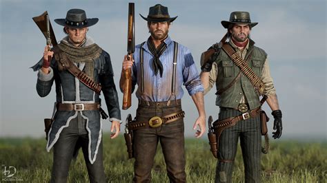 Hossein Diba - 3D Model of Arthur Morgan, John Marston and Red Harlow ...