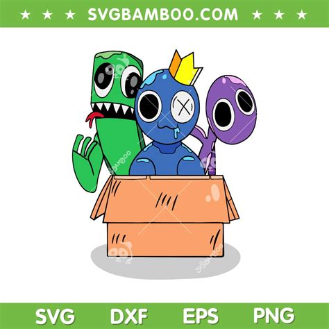 Rainbow Friends Blue Green Purple SVG PNG