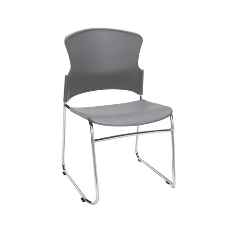 OFM Core Collection Multi-Use Plastic Stack Chair, Pack of 4, in Gray (310-P-4PK-A01) - Walmart.com