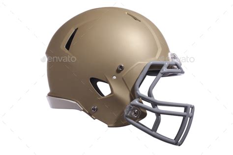 Gold football helmet isolated on white Stock Photo by DanThornberg