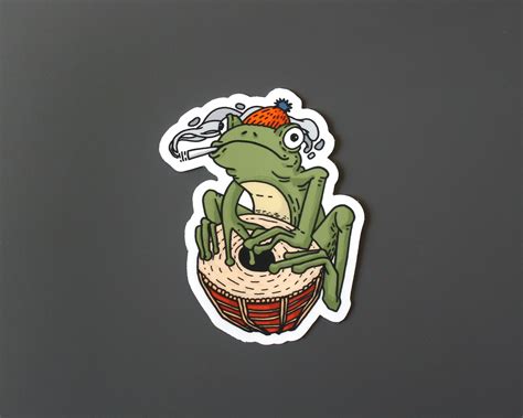 Funny frog stickers Stoned toad sticker decal Cottagecore | Etsy