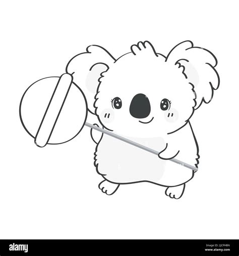 Coloring Page Koala Clipart Character Design. Adorable Clip Art Koala ...