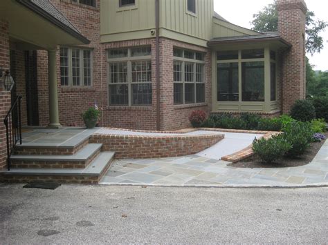 Flagstone and Brick steps and heated handicap ramp. | House entrance ...