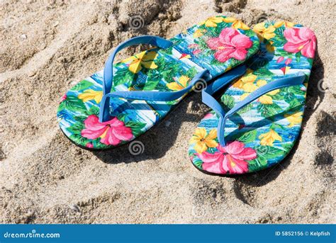 Flip Flops On The Beach Royalty Free Stock Image - Image: 5852156