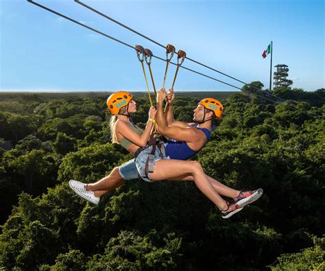 Fly across the Mayan jungle in an impressive zip-lines track ...