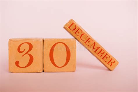 December 30th. Day 30 Of Month, Handmade Wood Calendar On Modern Color ...