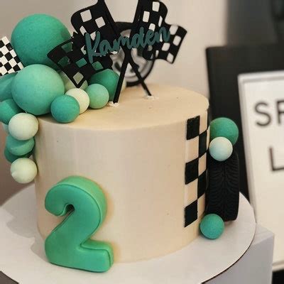 Personalized Race Cake Topper Racing Flags Racing Theme Birthday ...