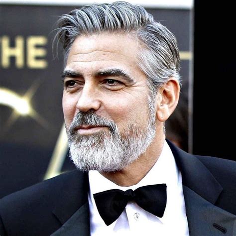 George Clooney | Mens hairstyles, Older mens hairstyles, Beard styles for men