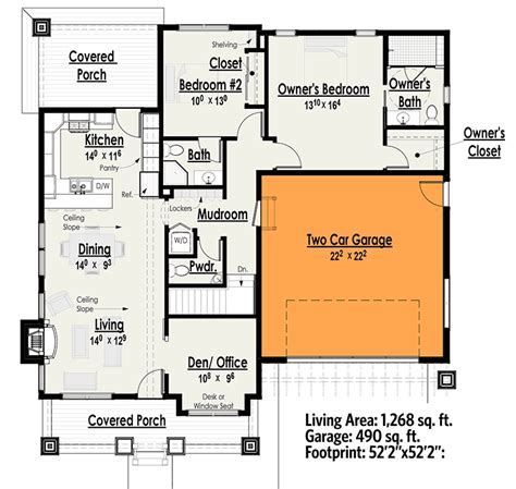 Plan 18267BE: Simply Simple One Story Bungalow | Cottage floor plans ...