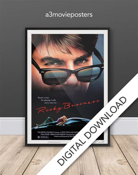 Risky Business 1983 Movie Poster Digital Poster Download, 300dpi Jpeg, A3 and Tabloid Size, 80's ...