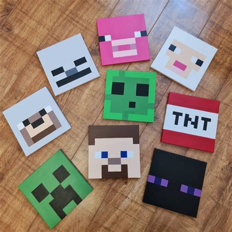 Minecraft Canvas Hand Painted Minecraft Inspired Wall Art - Etsy UK