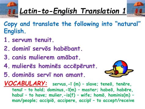 PPT - Latin-to-English Translation 1 PowerPoint Presentation, free ...