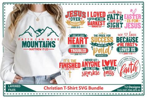 Christian T-Shirt SVG Bundle Graphic by Craft Store · Creative Fabrica