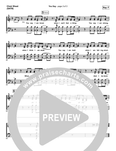 You Say (Piano) Sheet Music PDF (Lauren Daigle) - PraiseCharts