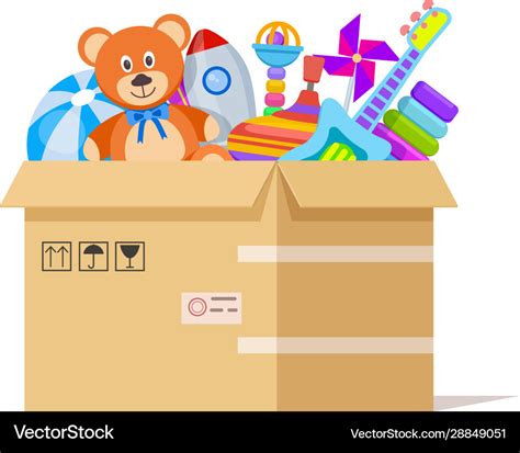 Toy box donate toys charity kids support Vector Image