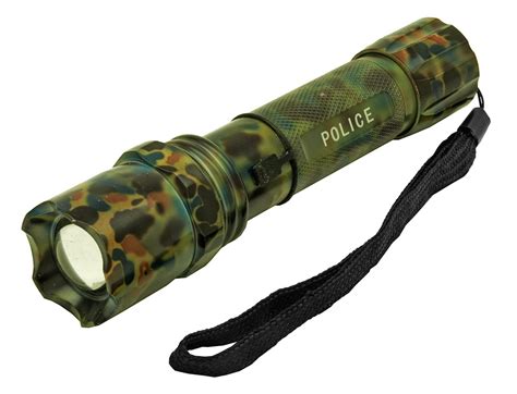 Full Metal LED Tactical Police Flashlight - Camo