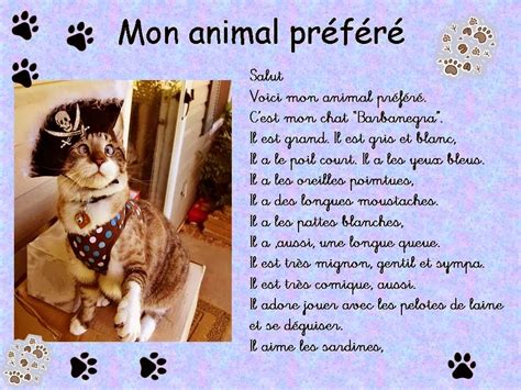 Francés hasta en la sopa...: DESCRIPTION DES ANIMAUX