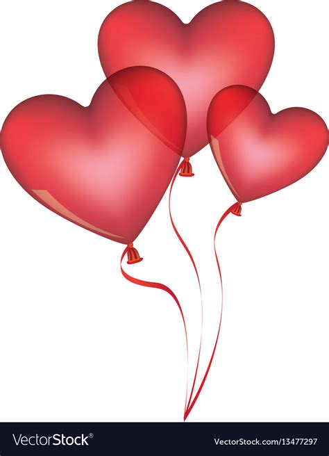 Red balloons set in heart shape design Royalty Free Vector