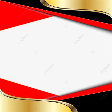 Vector Red Border Frame Black And Gold Color For Text Product Social Media Transparent ...