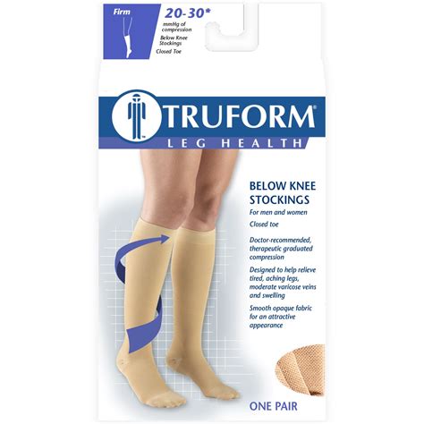 Truform 8865 Medical Compression Stockings, 20-30mmHg, 3X-Large, Beige - Walmart.com