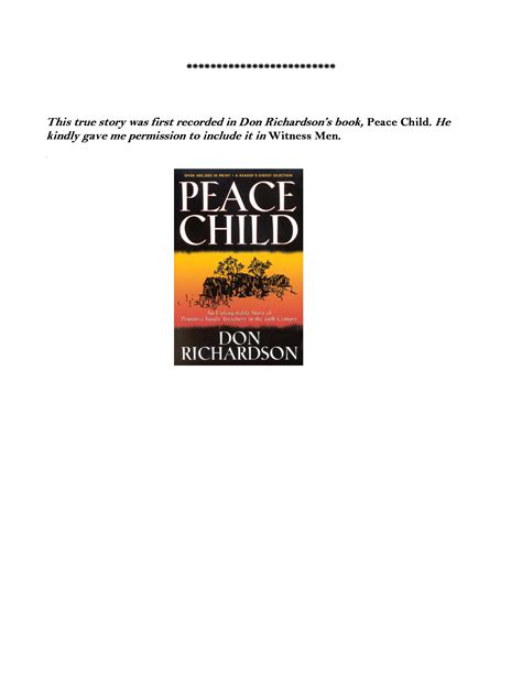 The "Peace Child" Story for a New Generation | Here's the Joy