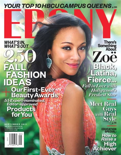 Memoirs of a Couture Closet: Fashion Glimpse: Zoe Saldana covers Ebony ...