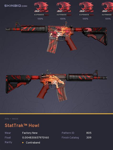 The M4A4 "Howl" skin with iBUYPOWER stickers was sold for $215,000 ...