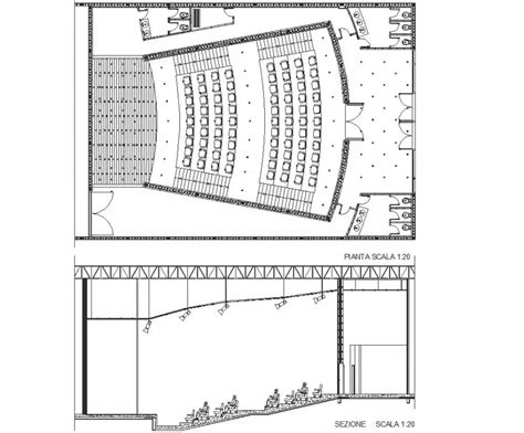 Plan and section detail auditorium autocad file Architecture Site Plan ...