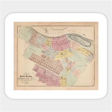 Old Red Wing MN Map (1874) Vintage Minnesota City & Street Atlas - Red ...