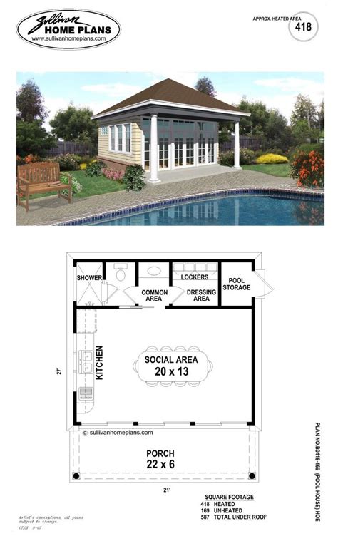 cabana floor plans with one bath one kitchen - Yahoo Image Search Results | Pool house plans ...