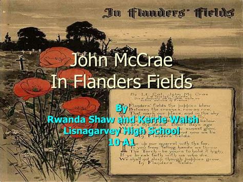 PPT - John McCrae In Flanders Fields PowerPoint Presentation, free download - ID:1833993