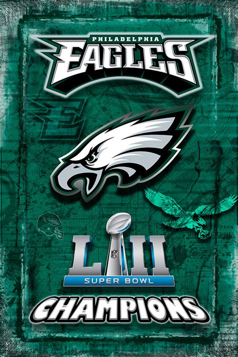 Philadelphia Eagles Super Bowl Championship 2018 Poster, Philadelphia ...