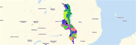 Map of Malawi Districts - Mapline