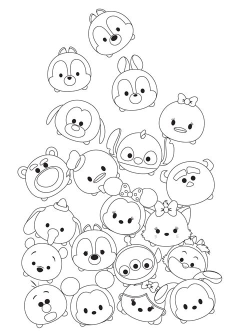 All Disney Tsum Coloring Pages Sketch Coloring Page