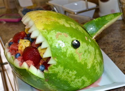 Shark fruit salad! Sweet! | Food, Cute food, Foodie