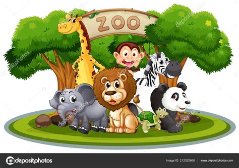 Cute Animals Zoo Illustration Stock Vector by ©interactimages 212322660