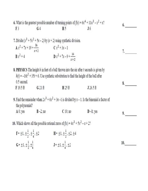 Polynomial Long Division Worksheets | Long Division Worksheets