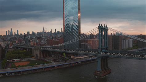 Aerial View Of Manhattan Bridge Structure Stock Footage SBV-335179619 - Storyblocks