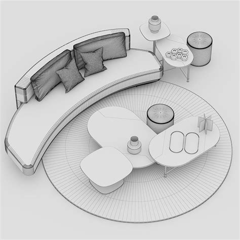 [FREE 3D MODEL] GALLOTTI & RADICE Sofa Set on Behance Interior Architecture Drawing, Interior ...