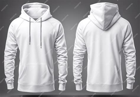 Premium Photo | White hoodie front and back view Generative AI