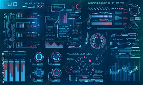 Futuristic HUD Design Elements. Infographic or Technology Interface for ...