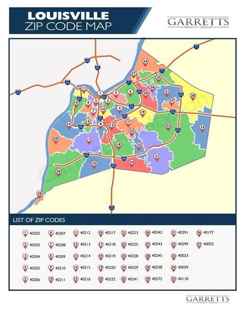 Louisville Kentucky Zip Code Map | Complete List of Louisville KY Zip Codes